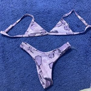 Purple snakeskin bathing suit